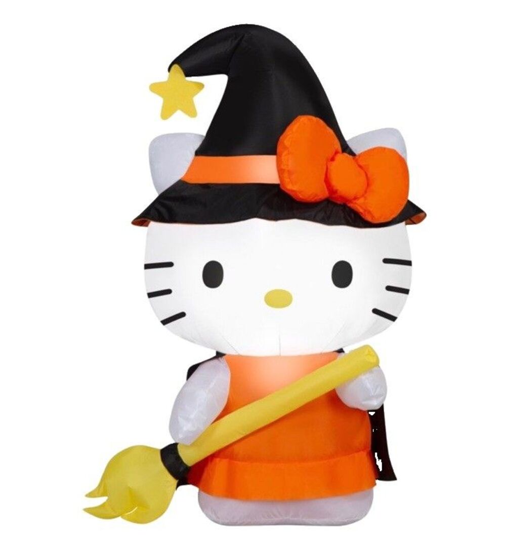 Gemmy Sanrio Hello Kitty Witch Inflatable 3.5 Foot Light Up Halloween